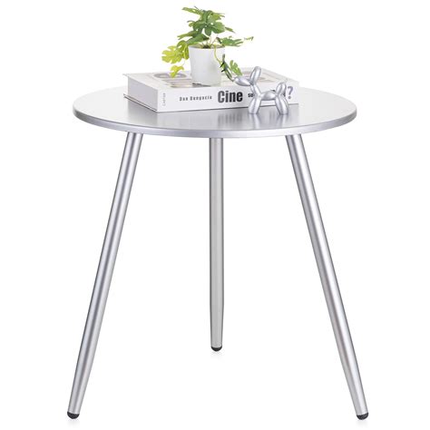 Snapklik.com : Side Table Small Round: Modern Wood Silver End Tables ...