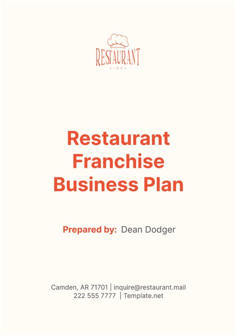Restaurant Business Plan Template 的图像结果