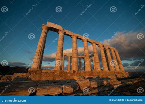 Sounion, Temple of Poseidon, Greece Stock Photo - Image of popular ...