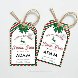 Printable North Pole Special Delivery Tag: Editable Santa Gift Tag ...