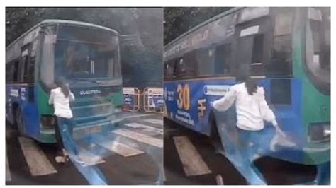 BMTC bus driver tries to run over woman, video goes viral
