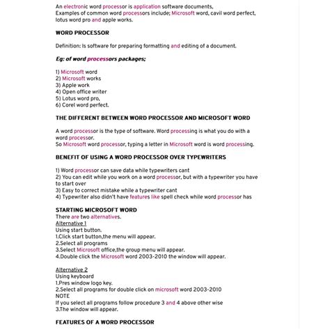 Image result for Form Two Word Processor