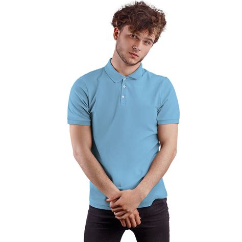 Ocean Blue Plain Polo T-Shirt – Dudeme