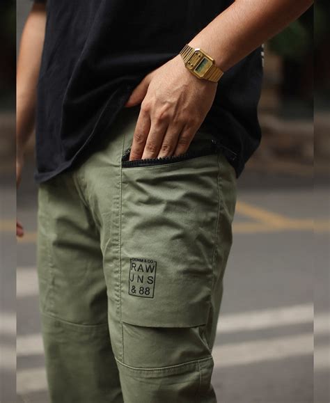 Cargo Pants- Olive Green Front Zipped Cargos for Men Online | Powerlook
