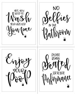 Chd Graphic Funny Bathroom Poster (Paper, Multicolour) - Set of 4 ...