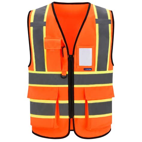 AYKRM Orange High Vis Reflective Safety Vest for Women Men Security ...