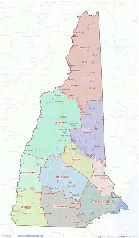 New Hampshire County Map With Towns New Hampshire Map | Map Of New