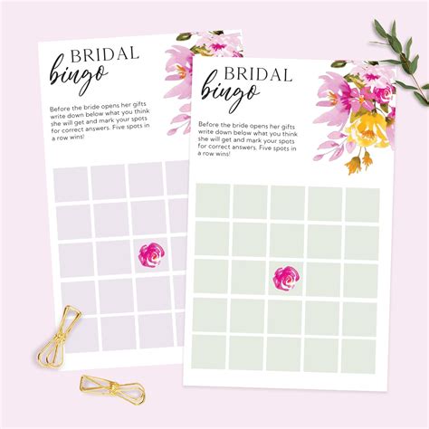 Wedding Shower Bingo Printable Free Bridal Shower Games And Keepsakes