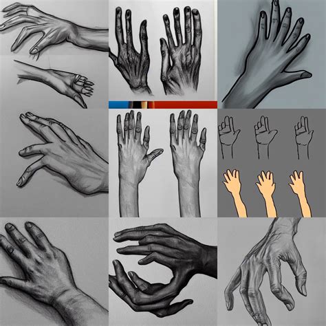step by step tutorial on how to draw hands, digital | Stable Diffusion