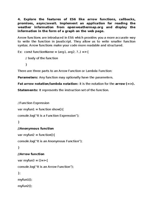 Node Js Exp4 ES6 - practice material - Explore the features of ES6 like ...