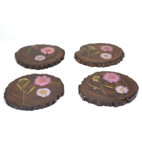 Craggy Coral Dried Flower Coaster