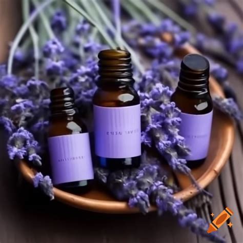 Various lavender essential oils displayed on Craiyon