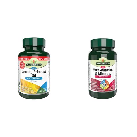 Buy Natures Aid Evening Primrose Oil, 500 mg, 120 Softgels (Pure Cold ...