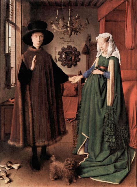 Jan van Eyck Retrato de Giovanni Arnolfini y su esposa, 1434. Considerado tradicionalmente como ...