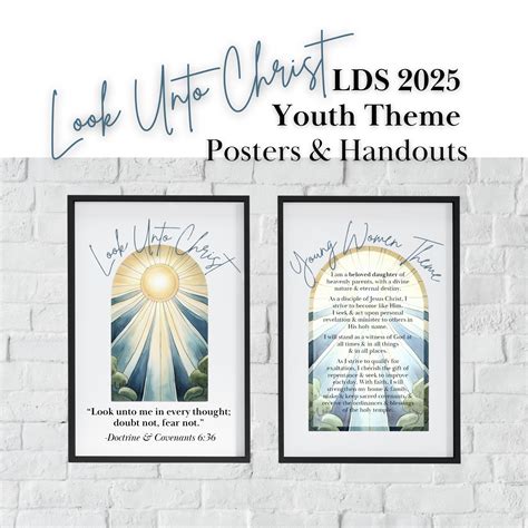 2025 lds youth theme look unto christ printable young women posters 3 ...