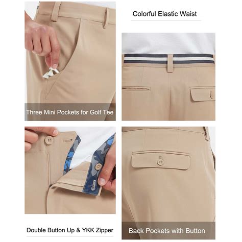 Lesmart Men's Dry Fit Golf Stretch Shorts with Pockets | Men's White ...