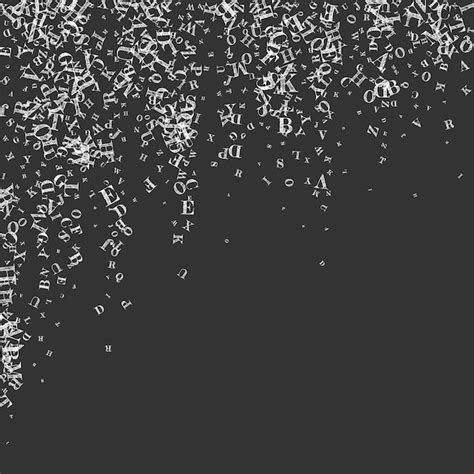 Premium Vector | Flying latin letters White chalk scattered