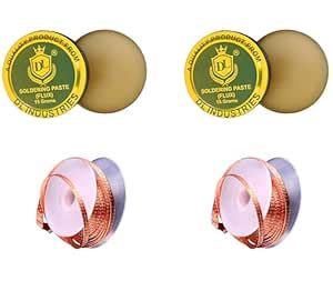 Soldering Flux & Desoldering Wire Combo - 15 gms solder paste, 2.5mm 1 ...