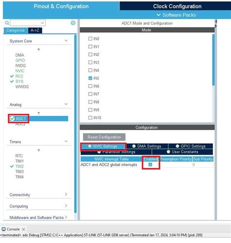Non-Blocking Example Using Interrupt ADC 的图像结果