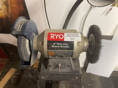 Lot - Ryobi bench grinder with stand