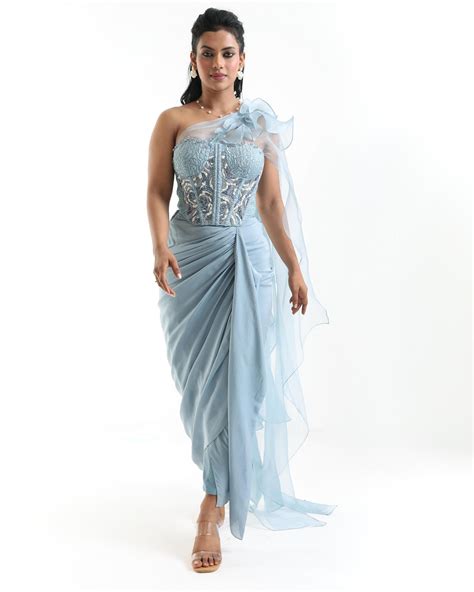 Ice Bloom Drape Skirt