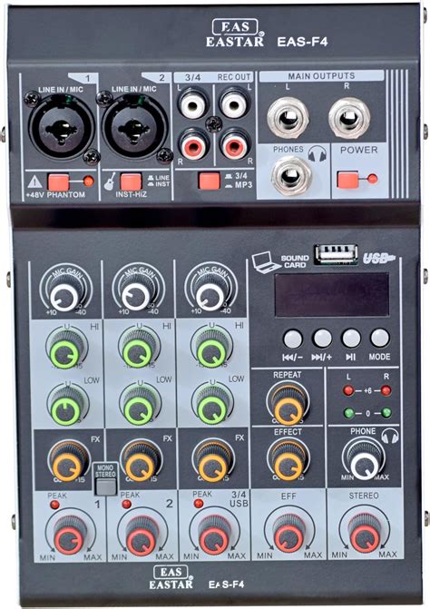 kh Digital Audio Mixer 4 Channel Mini Digital Audio Mixer DJ Controller ...