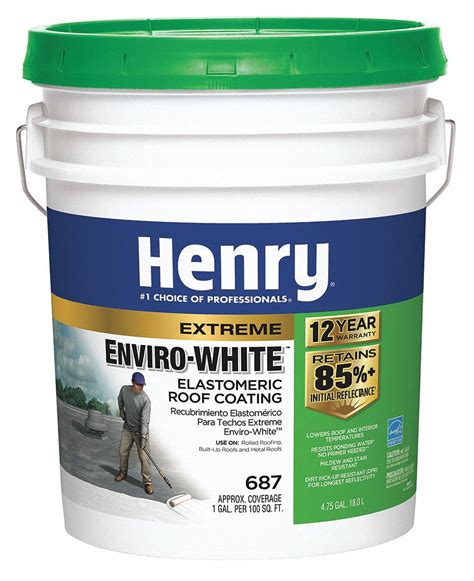 Buy Henry Company HE687406 Enviro Premium White Roof Coating, 5 Gal ...