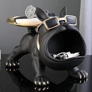 HomeCloud Bulldog Storage Butler Sculpture | Resin Art Sculpture | Tray ...