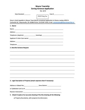 Fillable Online Zoning Department - Wayne Township Fax Email Print ...