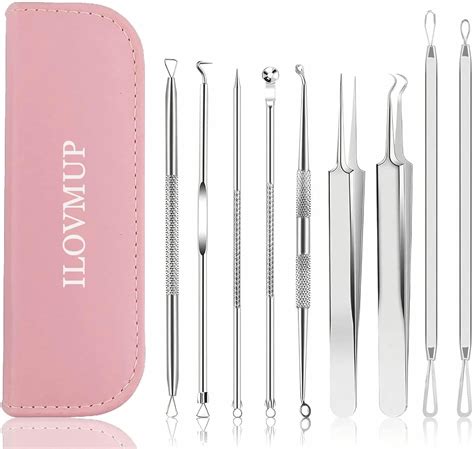 ILOVMUP 9 PCS Blackhead Remover Tool, Black Head Remove, Pimple Popping ...