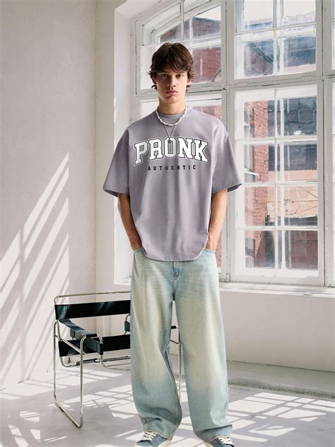 Pronk Authentic Men Oversized T-Shirt Ash Grey | Men's Oversized T ...