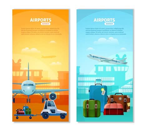 Airport vertical banners | Free Vector