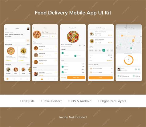 Premium PSD | Food Delivery Mobile App UI Kit