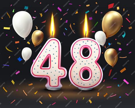 Premium Vector | Happy birthday years 48 anniversary of the birthday ...