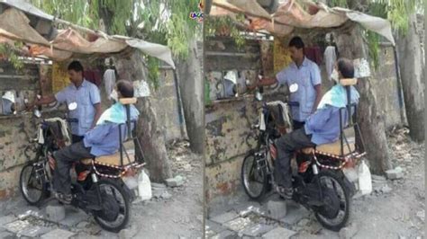 Roadside Barber Uses His Moped as Chair for Customers » Car Blog India