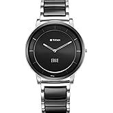 Titan Edge Fusion Quartz Analog Black Dial Black Steel & Ceramic Strap ...
