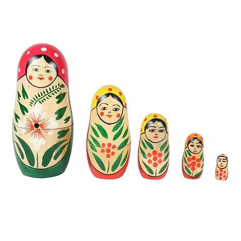 Buy Wooden Russian Nesting Dolls Set for Kids - Set of 5 pcs On ...
