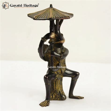 Brass Frog with Umbrella – Quirky Home Decor Showpiece | Gayatri Herit ...