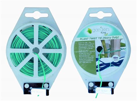 GARDEN KING Plastic Twist Tie Heavy Duty (50m, Set of 2 Pcs) Wire Spool ...
