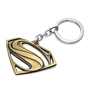 DhanSai Expressions Superman Logo Metal Keychain (Golden) : Amazon.in ...