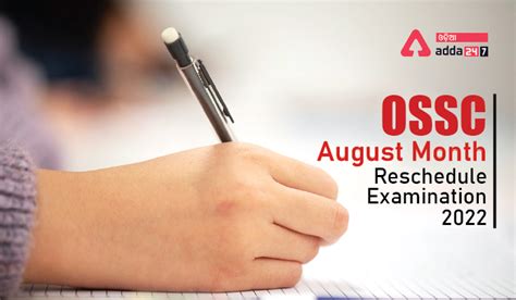 OSSC August Month Exam Calendar 2022 Reschedule for 2 post