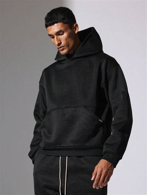 SUMWON Regular Fit Zip Up Hoodie With Kangaroo Pocket And Drop Crotch ...