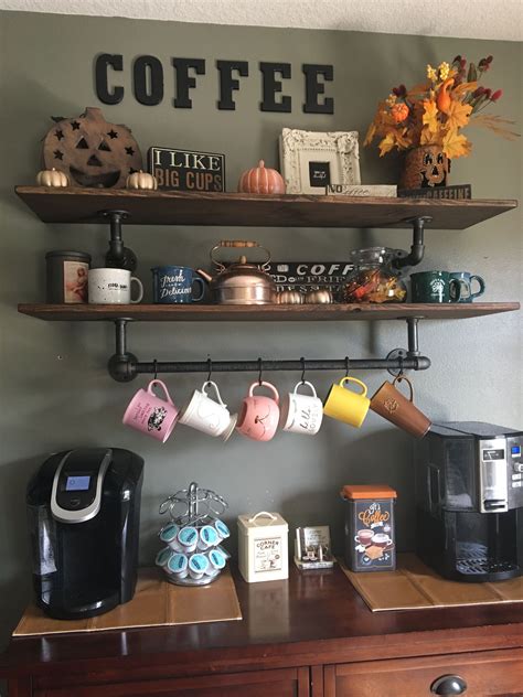 Floating Shelves Above A Coffee Bar at Will Mcguirk blog