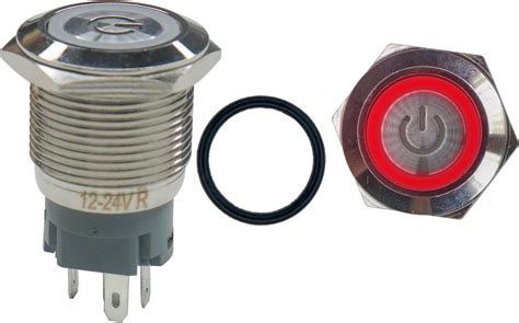 Electronic Spices 19 mm 12-24V Ring Light Horn Types Push Button Metal ...