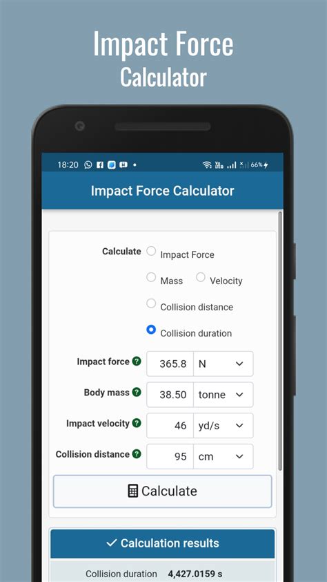 Impact Force Calculator - App on Amazon Appstore