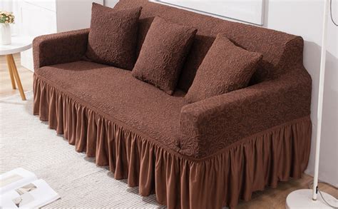 HOKIPO Elastic Stretchable Universal Sofa Cover with Frill 3 Seater (AR ...