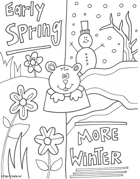 Groundhog Day coloring page