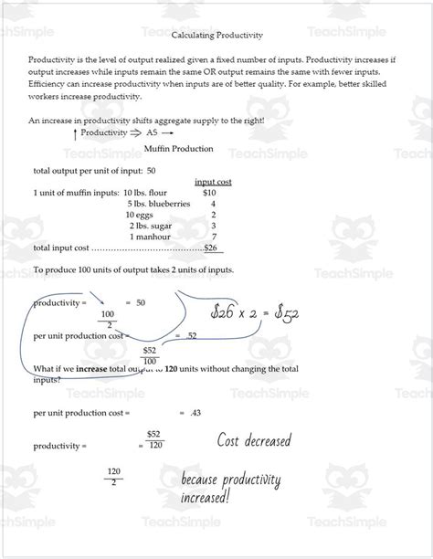 Productivity Calculation Examples 的图像结果