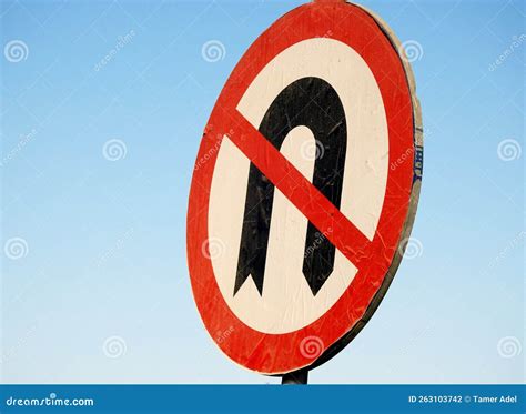 No U-turn Sign, a Regulatory Sign Posted at Intersections To Indicate ...