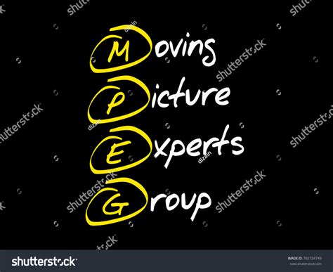 Mpeg Moving Picture Experts Group Acronym Stock Illustration 765734749 ...